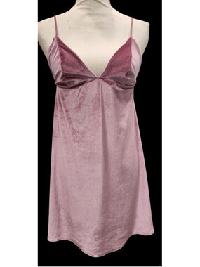 Victoria's Secret Romance Pink Velvet Slip Dress Chemise M Spaghetti Strap Y2K